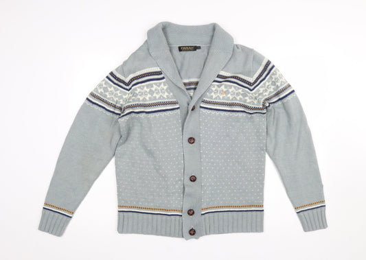 Mens UK Size L Farah Grey Cardigan Jumper