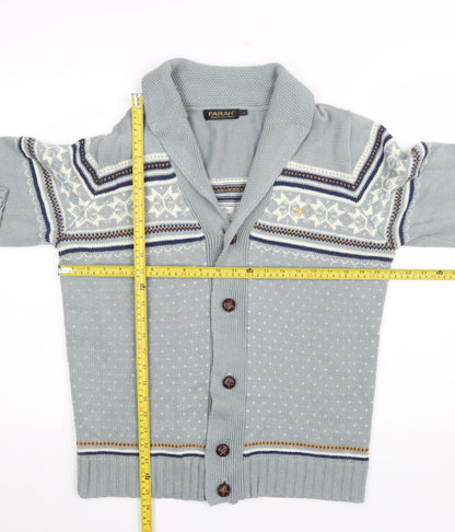 Mens UK Size L Farah Grey Cardigan Jumper