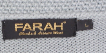 Mens UK Size L Farah Grey Cardigan Jumper