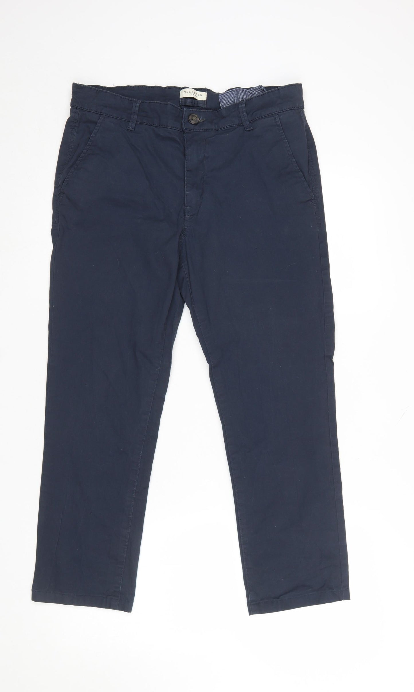 Mens UK Size M Selected Homme Slim Fit Chino Blue Trousers