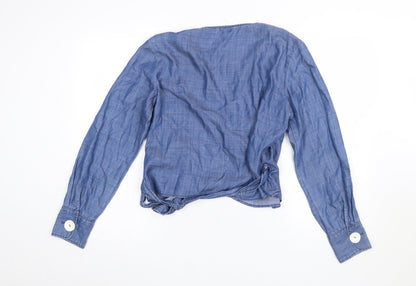 Womens UK Size L Salsa Blue Wrap Blouse