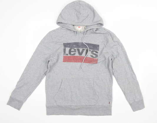 Mens UK Size M Levi's Grey Pullover Hoodie