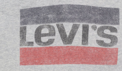 Mens UK Size M Levi's Grey Pullover Hoodie