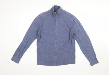 Mens UK Size S Tommy Hilfiger Blue Full Zip Jumper
