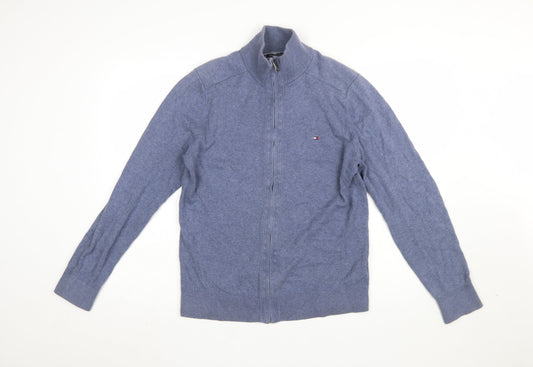 Mens UK Size S Tommy Hilfiger Blue Full Zip Jumper