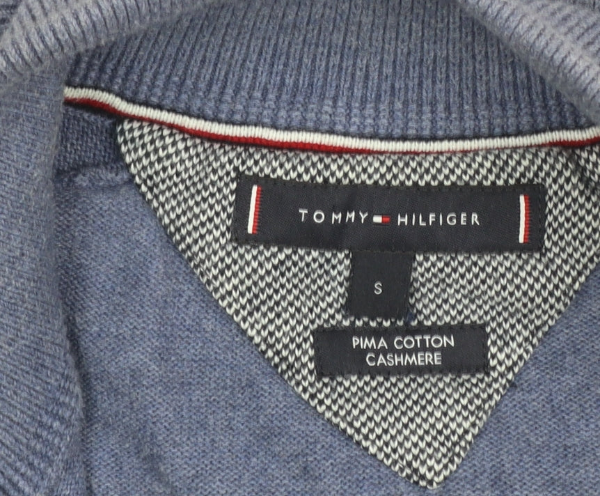 Mens UK Size S Tommy Hilfiger Blue Full Zip Jumper