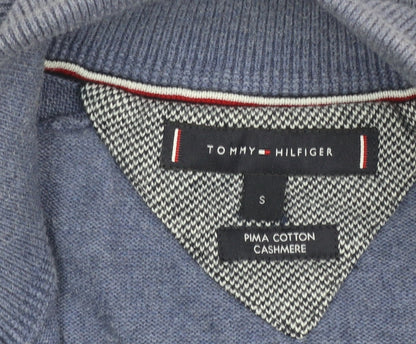 Mens UK Size S Tommy Hilfiger Blue Full Zip Jumper