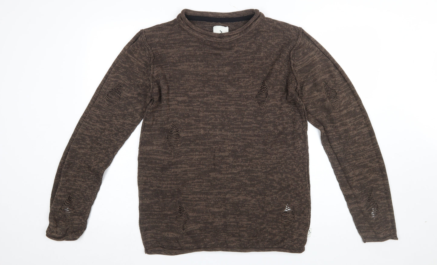 Mens UK Size M Soulstar Brown Pullover Jumper