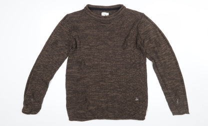 Mens UK Size M Soulstar Brown Pullover Jumper