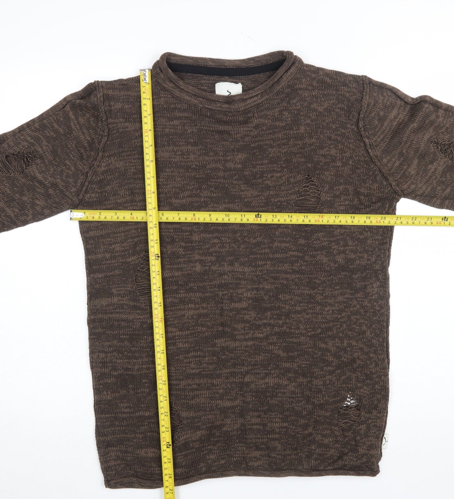 Mens UK Size M Soulstar Brown Pullover Jumper