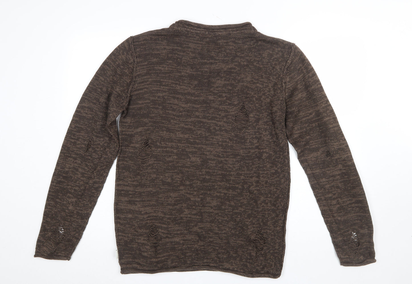 Mens UK Size M Soulstar Brown Pullover Jumper