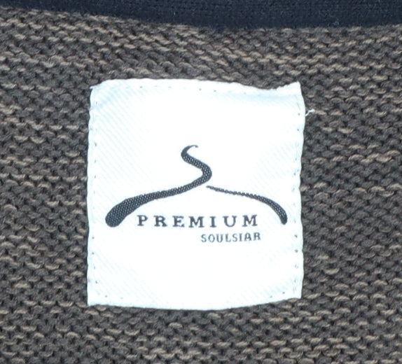 Mens UK Size M Soulstar Brown Pullover Jumper