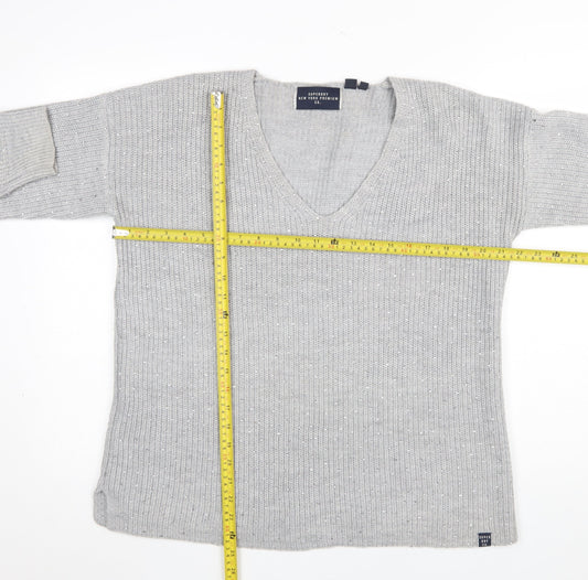 Womens UK Size 10 Superdry Grey Pullover Jumper
