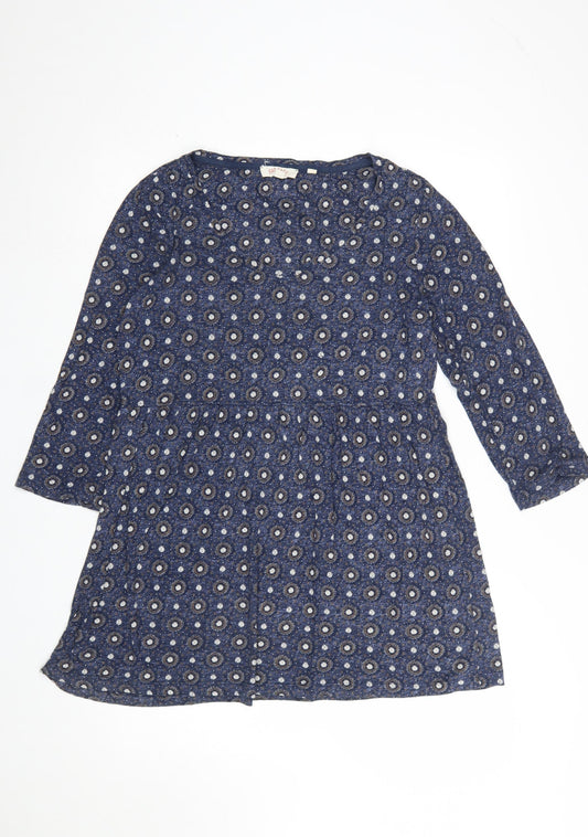 Womens UK Size 12 Fat Face Blue Tunic Blouse