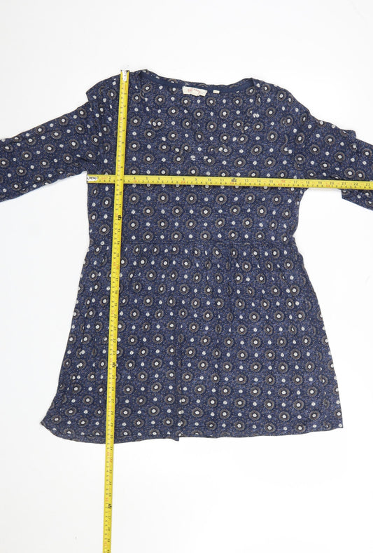 Womens UK Size 12 Fat Face Blue Tunic Blouse
