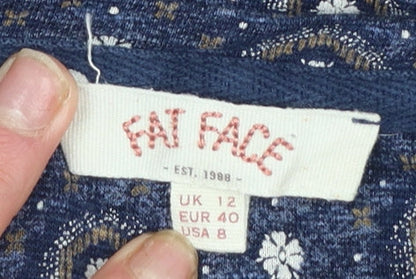 Womens UK Size 12 Fat Face Blue Tunic Blouse