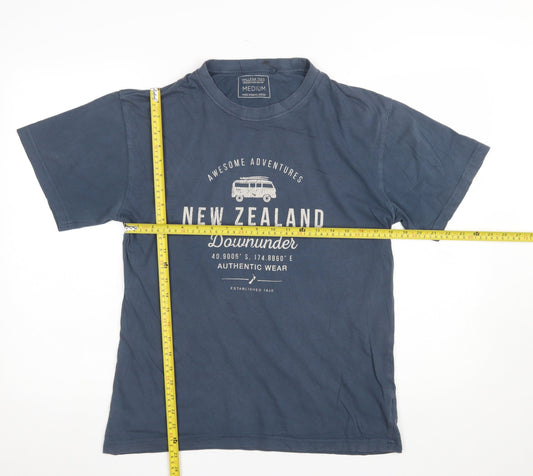 Hallifax Tees Men's Blue Medium New Zealand Graphic Cotton T-Shirt
