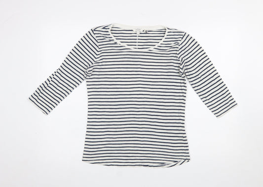 Womens UK Size 8 FatFace Blue Basic T-Shirt