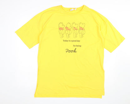 Disney Winnie The Pooh Yellow Women's Nightshirt T-Shirt Style Size 12