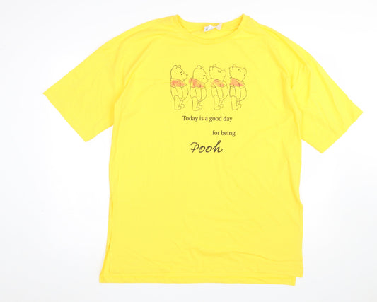 Disney Winnie The Pooh Yellow Women's Nightshirt T-Shirt Style Size 12