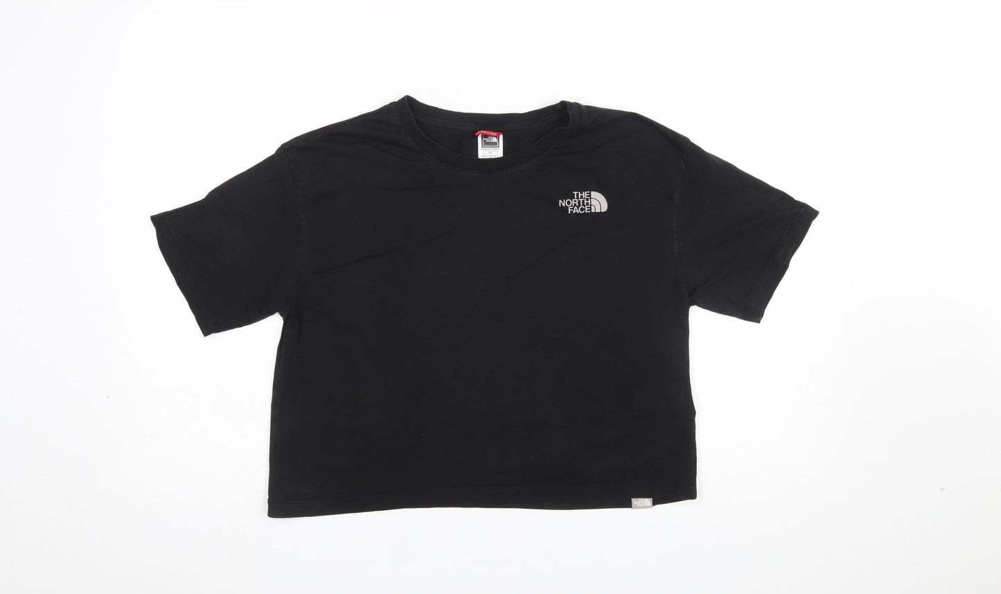Womens UK Size S The North Face Black Cropped T-Shirt