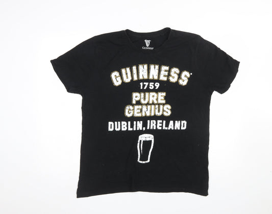 Mens UK Size L Guinness Black  T-Shirt