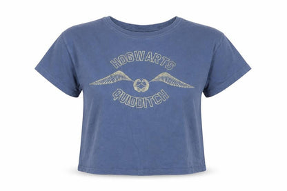 Womens UK Size 12 Harry Potter Blue Cropped T-Shirt