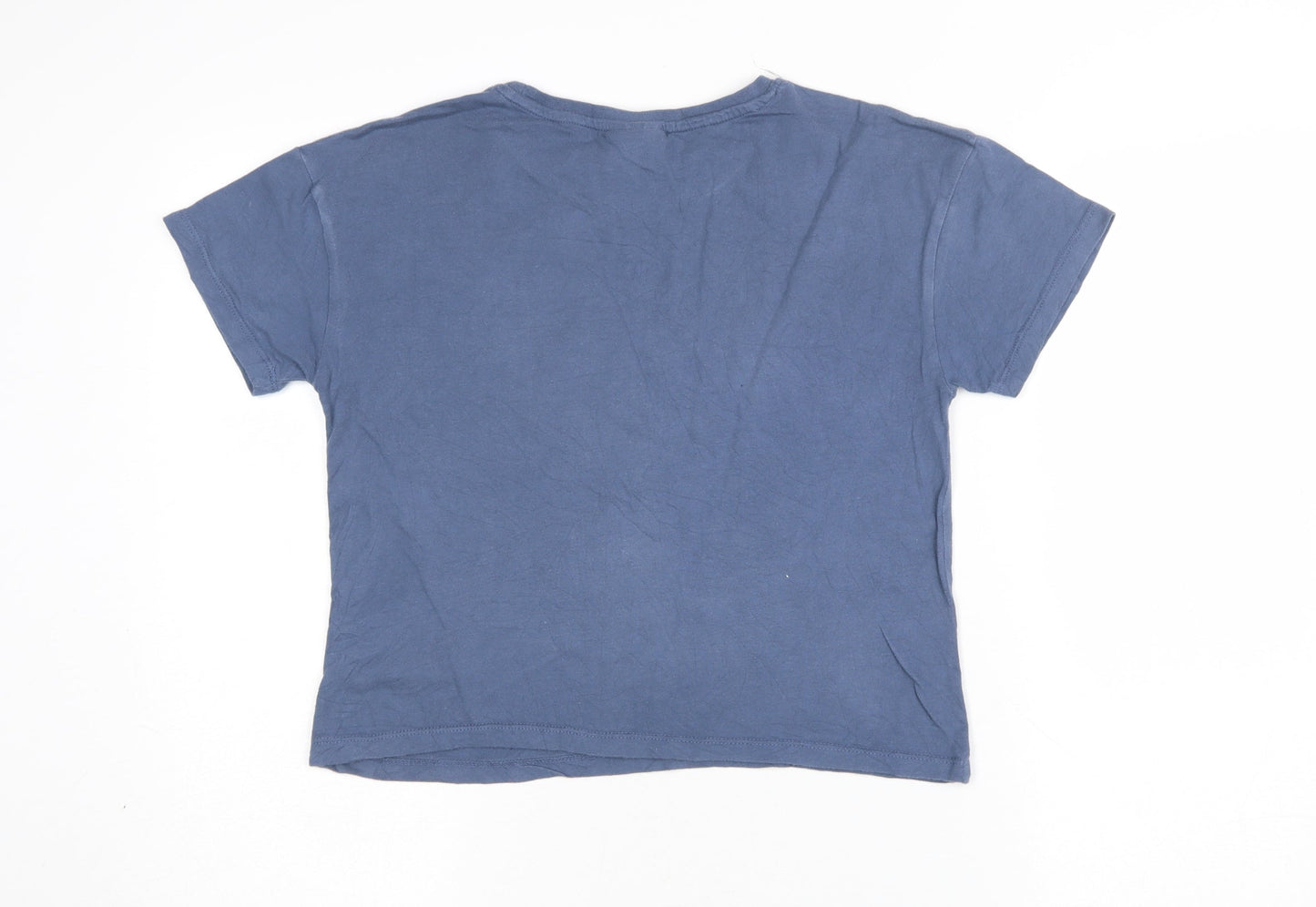 Womens UK Size 12 Harry Potter Blue Cropped T-Shirt