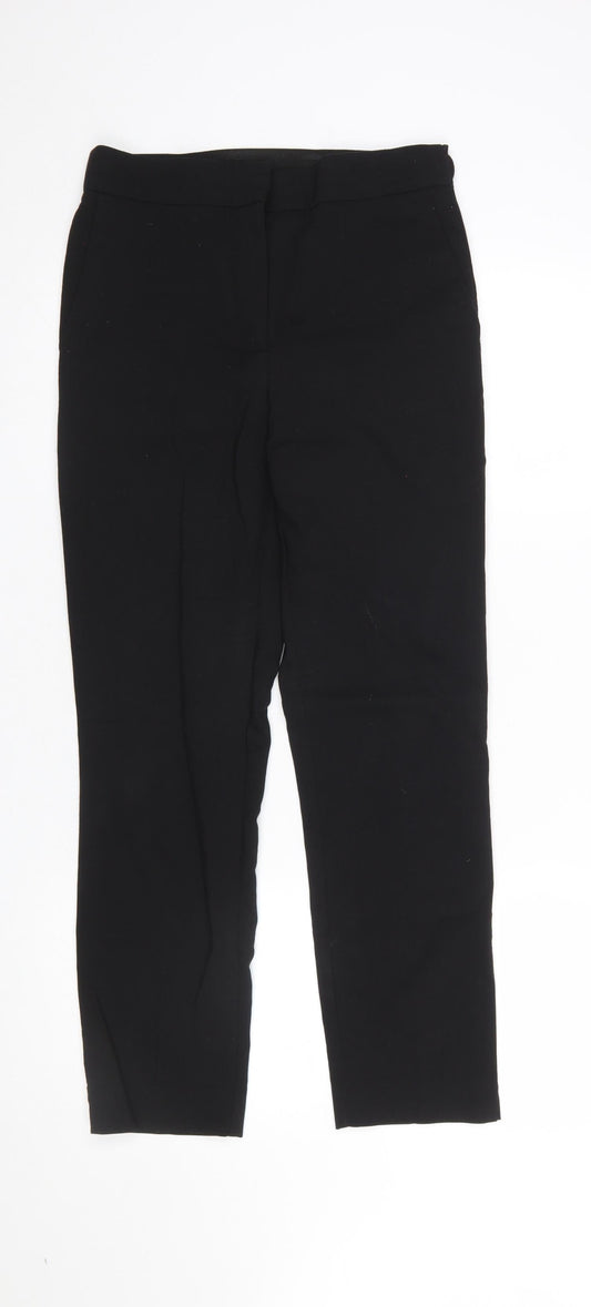 Womens UK Size 12 Zara Slim Fit Casual Workwear Business Black Trousers