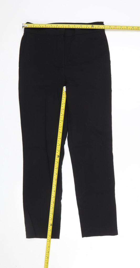 Womens UK Size 12 Zara Slim Fit Casual Workwear Business Black Trousers