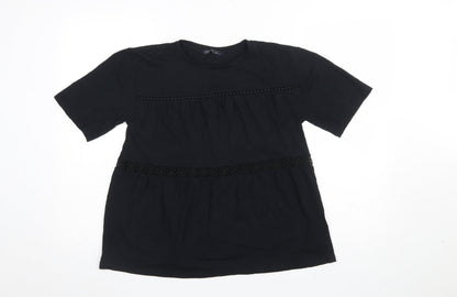 Womens UK Size 10 Marks and Spencer Black Basic T-Shirt