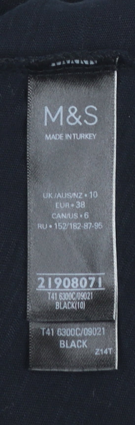 Womens UK Size 10 Marks and Spencer Black Basic T-Shirt