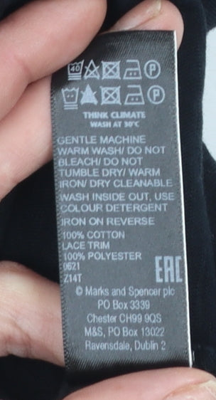 Womens UK Size 10 Marks and Spencer Black Basic T-Shirt