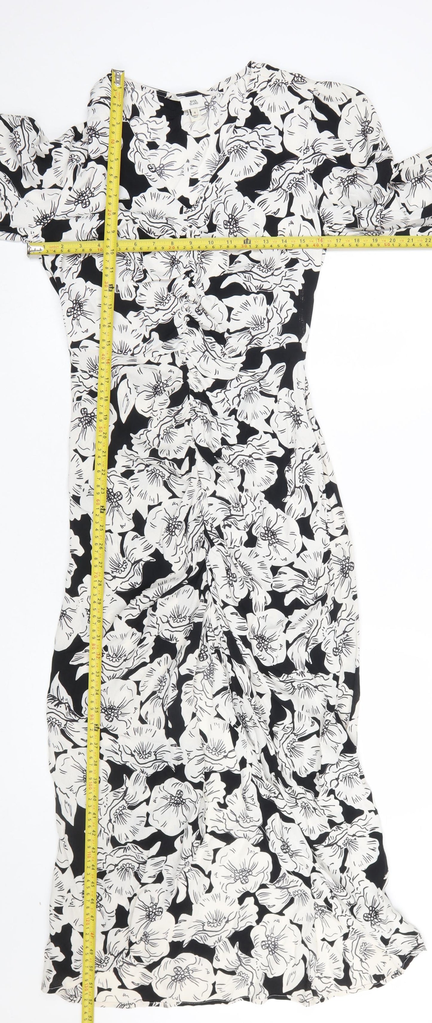 Womens UK Size 8 River Island Ruched Dress