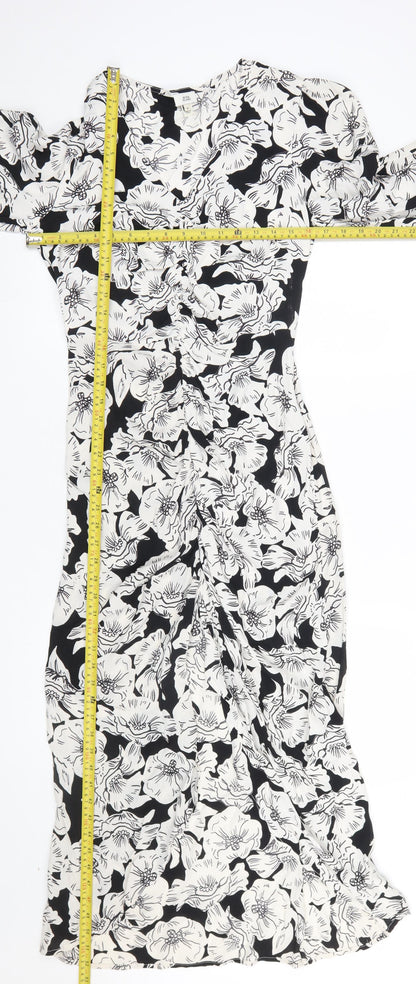 Womens UK Size 8 River Island Ruched Dress