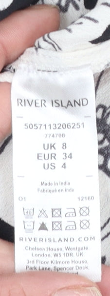 Womens UK Size 8 River Island Ruched Dress