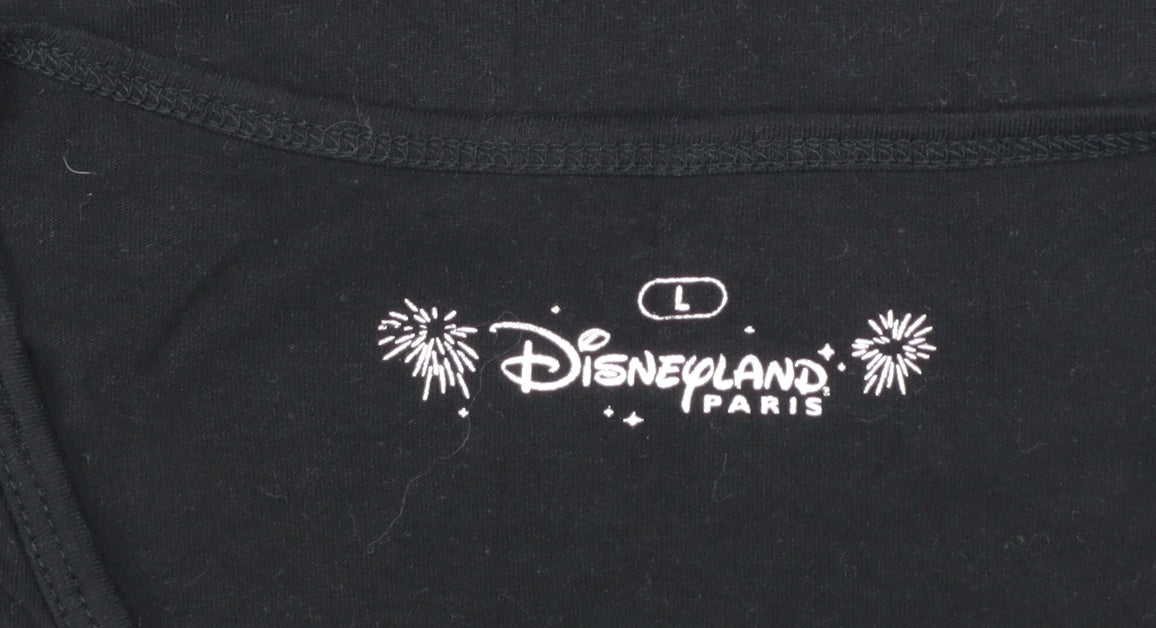 Girls UK Size L Disneyland Paris Black Graphic Print T-Shirt