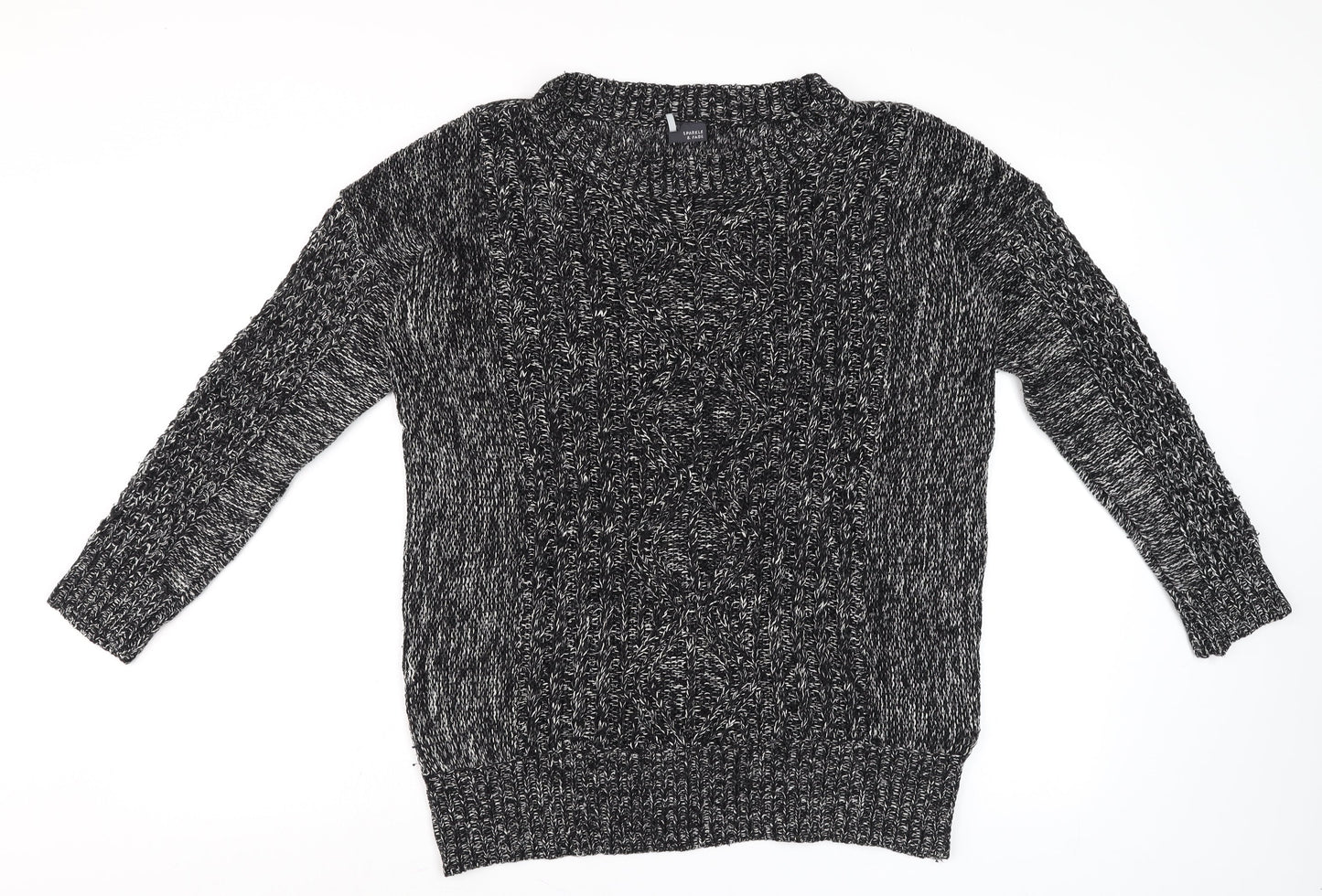 Womens UK Size S Sparkle & Fade Grey Pullover Jumper