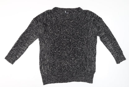 Womens UK Size S Sparkle & Fade Grey Pullover Jumper