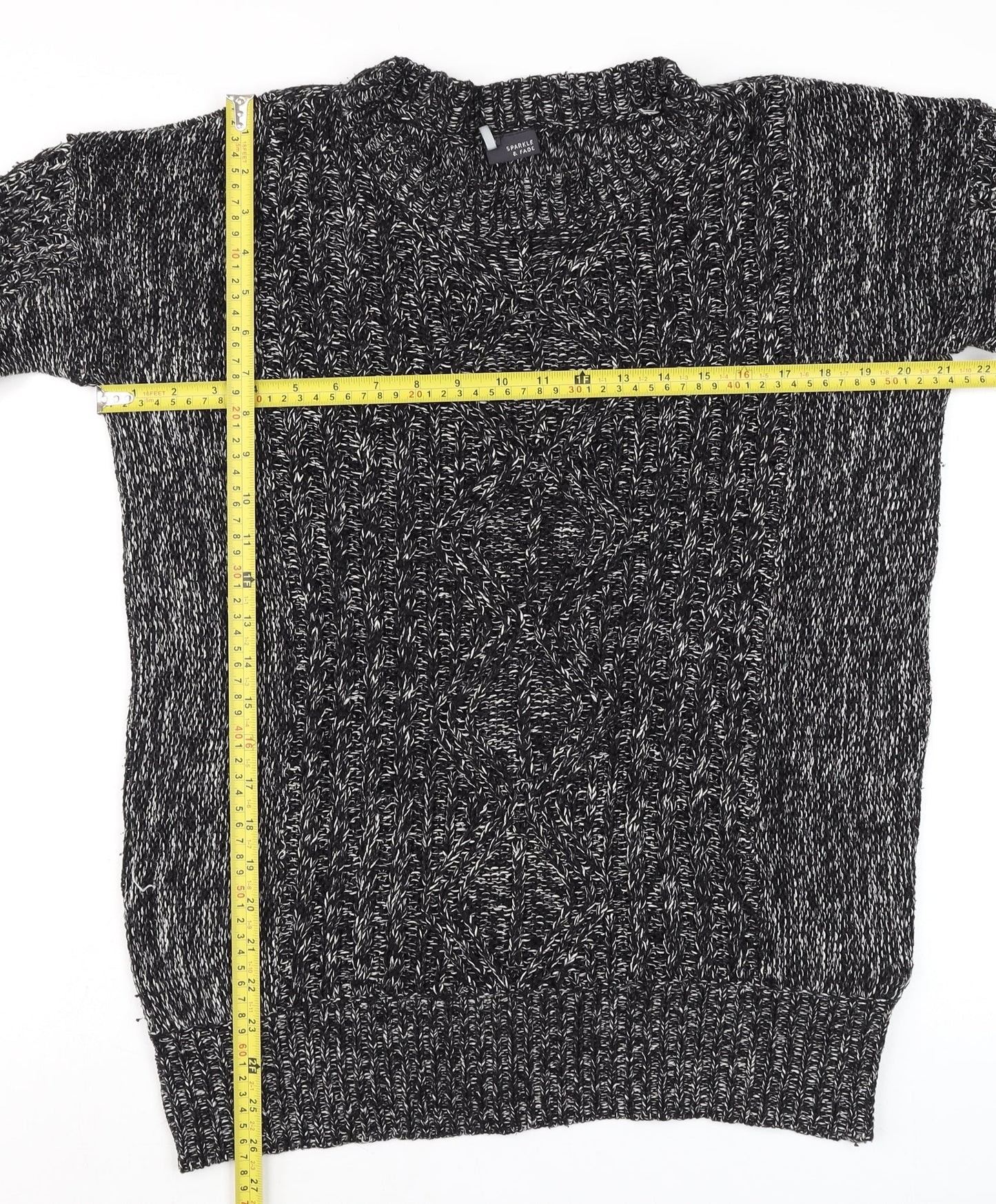 Womens UK Size S Sparkle & Fade Grey Pullover Jumper