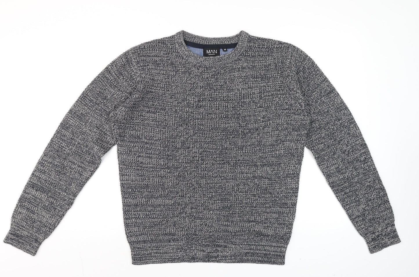 Mens UK Size M BoohooMAN Grey Pullover Jumper