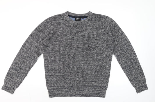 Mens UK Size M BoohooMAN Grey Pullover Jumper