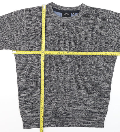 Mens UK Size M BoohooMAN Grey Pullover Jumper