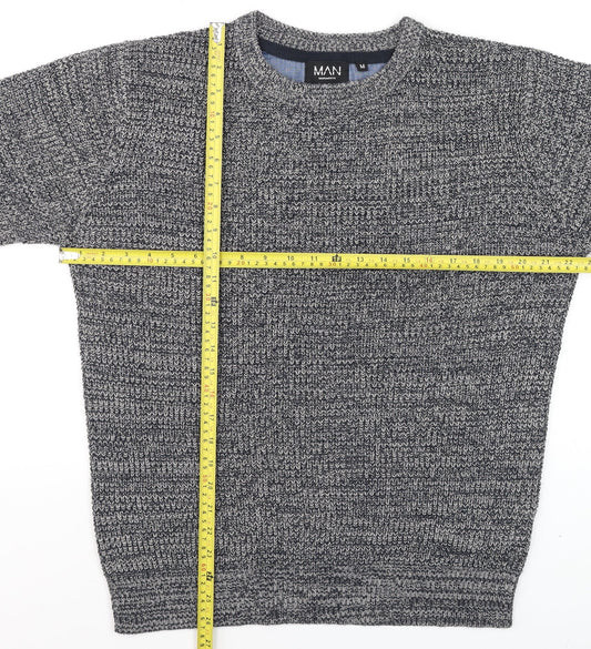 Mens UK Size M BoohooMAN Grey Pullover Jumper