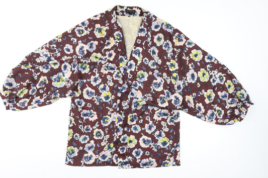 Womens UK Size 12 Topshop Multicoloured Kimono Blouse