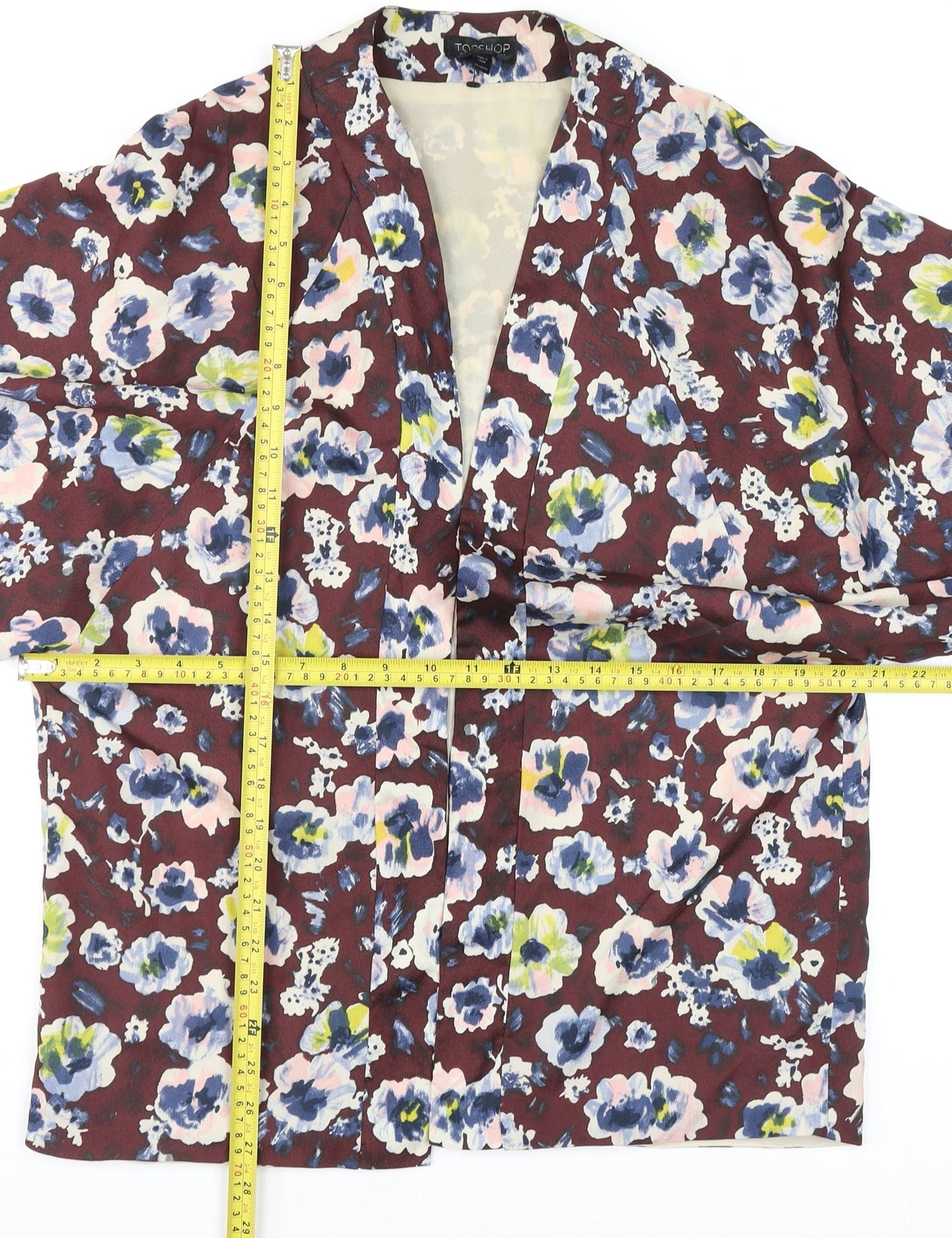 Womens UK Size 12 Topshop Multicoloured Kimono Blouse
