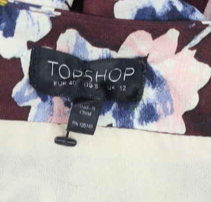 Womens UK Size 12 Topshop Multicoloured Kimono Blouse