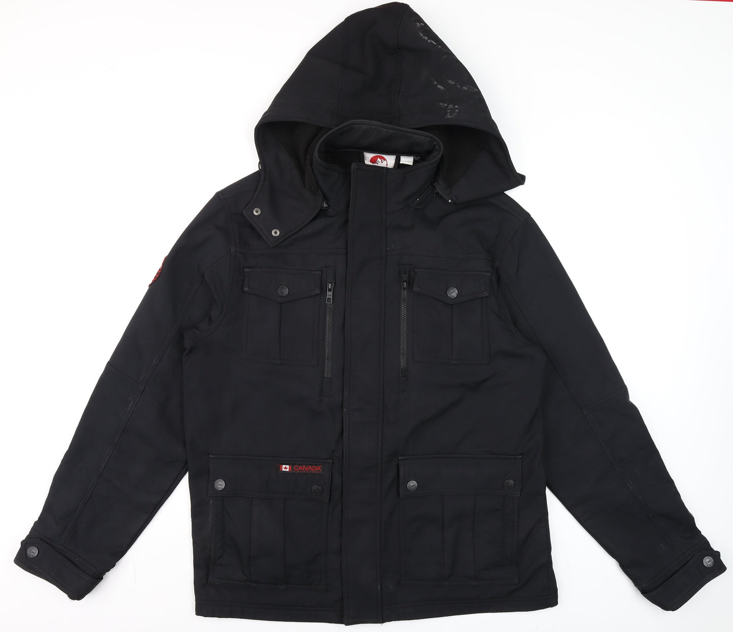 Mens UK Size L Canada Weathergear Black Parka Coat