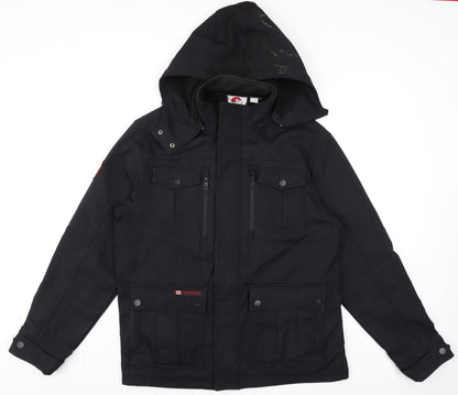 Mens UK Size L Canada Weathergear Black Parka Coat