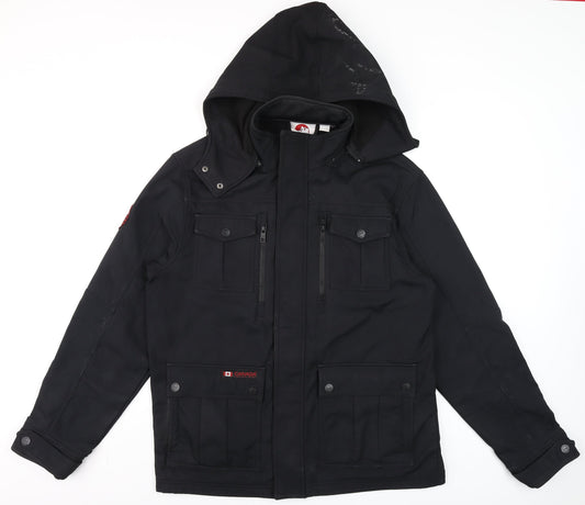 Mens UK Size L Canada Weathergear Black Parka Coat